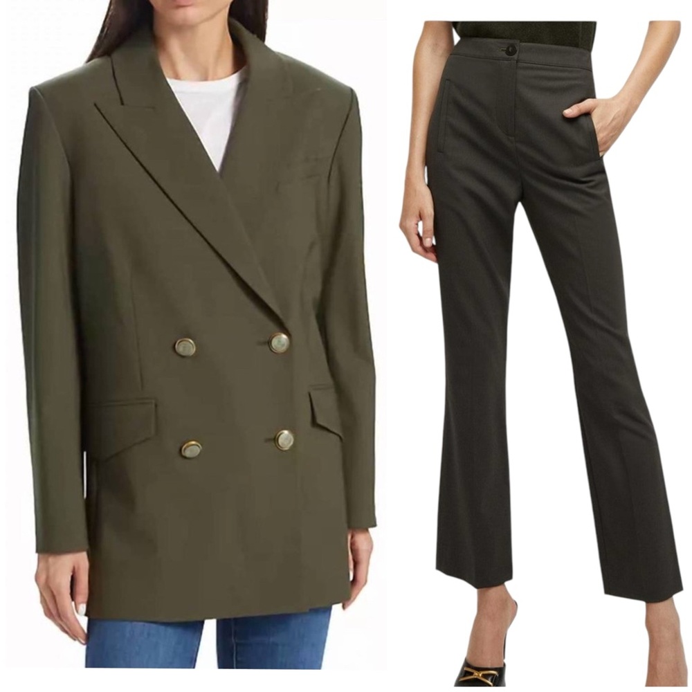 VERONICA BEARD Dickey Pantsuit Jacket Hutchinson Blazer Arte Pants Loden Green 4